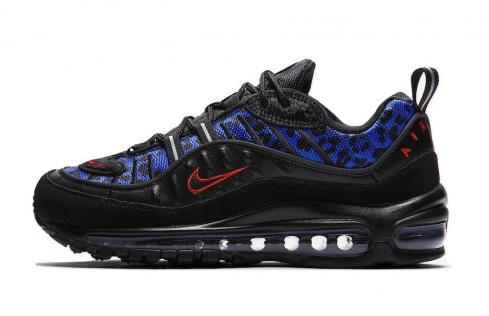 Nike WMNS Air Max 98 Premium Black Leopard Habanero Red Racer Blue BV1978-001