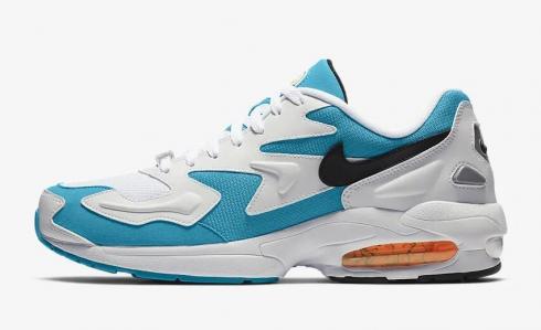 Nike Air Max 2 Light White Blue Lagoon Laser Orange Black AO1741-100