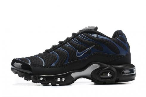 Nike Air Max Plus TN Black Dark Blue Silver Running Shoes 852630-042