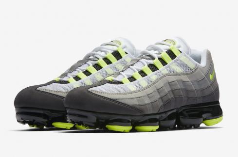 Nike Air VaporMax 95 OG Neon Black Volt Medium Ash Dark Pewter Dust Granite AJ7292 001