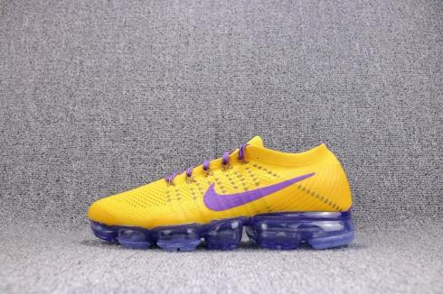 Nike Air VaporMax Flyknit Yellow Purple Running Shoes AA3858-104