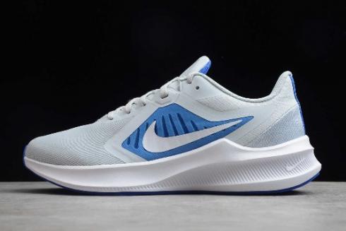 2020 Nike Downshifter 10 Pure Platinum Grey White Blue CI9981 001