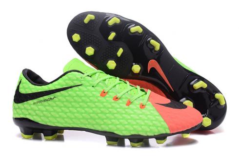 Nike Hypervenom Phelon III FG TPU Waterproof Green Orange Black 852567