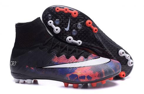 Nike Mercurial Superfly CR AG CR7 Black White Total Crimson Soccers Football Shoes 718778-018