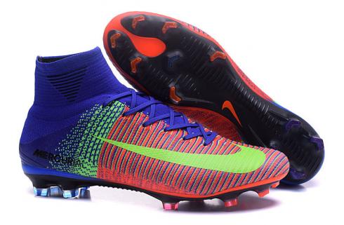Nike Mercurial Superfly V FG ACC High Football Shoes Soccers Red Blue