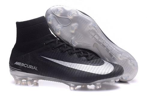 Nike Mercurial Superfly V FG Soccers ACC Waterproof Black Silver