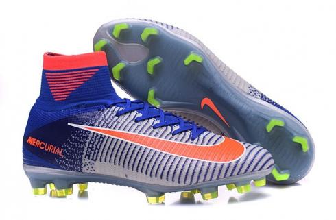 Nike Mercurial Superfly V FG Spark Brilliance Elite Pack ACC Soccers Grey Blue Orange