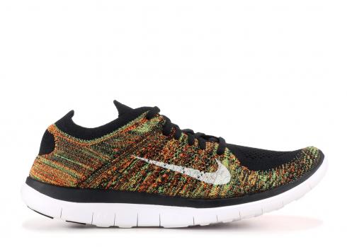 Free 4.0 Flyknit Psn Black Total Green White Orange 631053-006