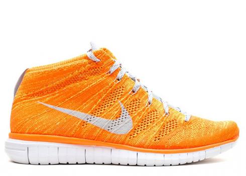 Nike Free Flyknit Chukka Total Orange Light Grey Volt Base White 639700-800