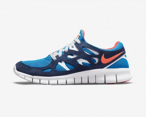 Nike Free Run 2 Light Photo Blue Orange Midnight Navy White 537732-403