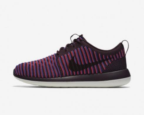 Nike Roshe Two Flyknit Deep Burgundy Bright Womens Running Shoes 844929-601
