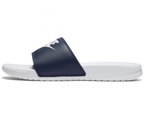 Nike Benassi JDI Mismatch Mens Sandals Midnight Navy White Style 818736-410