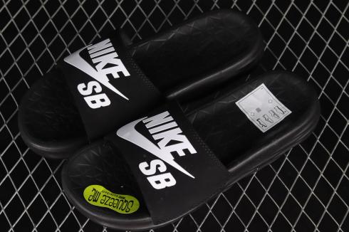 Nike SB Benassi Solarsoft Slides Black White 840067-001