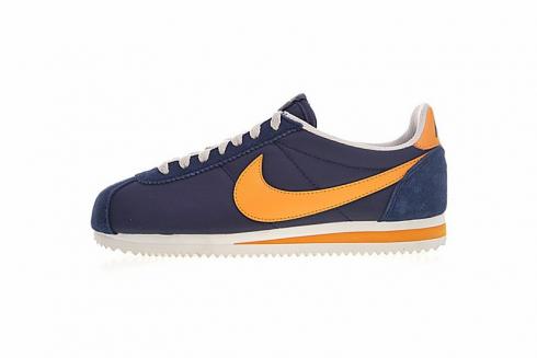 Nike Classic Cortez Nylon Navy Orange Casual Shoes 488291-410