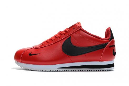 Nike Classic Cortez SE Prm Leather Red Black Embroidery 807473-004