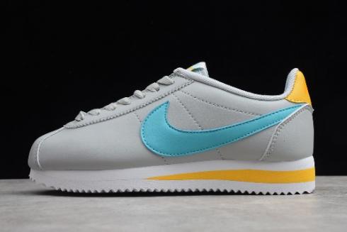 Wmns Nike Classic Cortez Leather Grey Pure Platinum Hyper Jade 807471 019