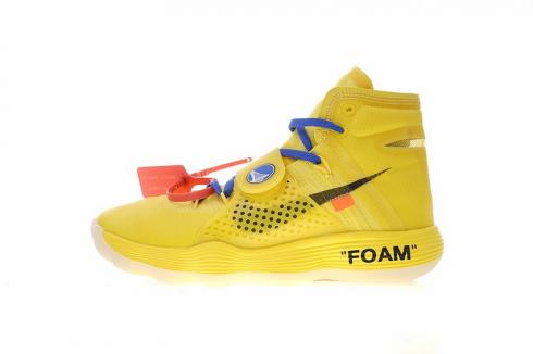 2018 Off White x Nike REACT Hyperdunk 2017 Flyknit Yellow AJ4578-700