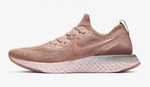 Nike Epic React Flyknit 2 Rose Gold Habanero Red Racer Blue Rose Gold BQ8928-600