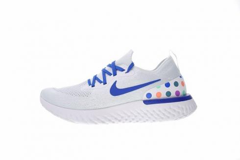 Nike Epic React Flyknit ID Wave Point White Blue AQ0067-993