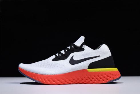 Nike Epic React Flyknit True White Black Pure Platinum Bright Crimson Volt AQ0067 103