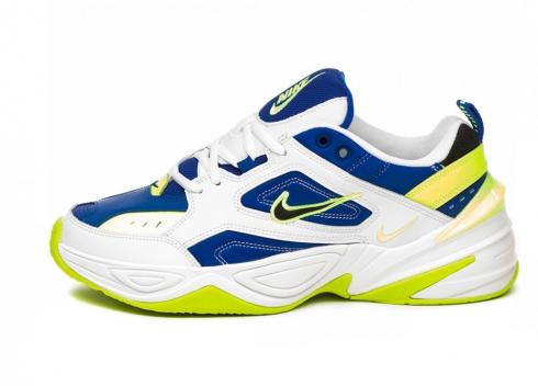 Nike M2K Tekno White Volt Blue Chunky Sneakers AV4789-105