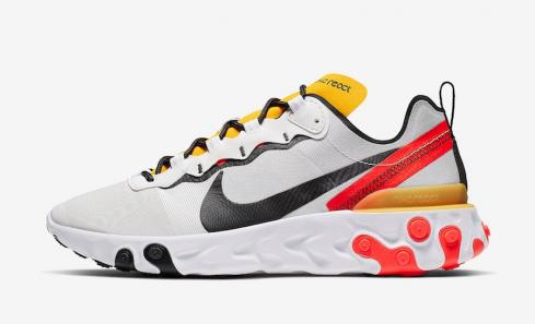 Nike React Element 55 White Yellow Red BQ6166-102