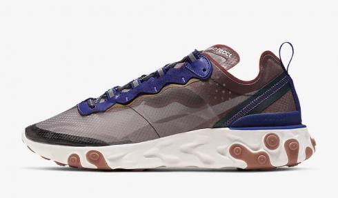 Nike React Element 87 Dusty Peach Deep Royal Blue Lucid Green Atmosphere Grey AQ1090-200