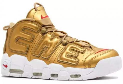 Nike Air More Uptempo Pippen Golden White Red Men Shoes