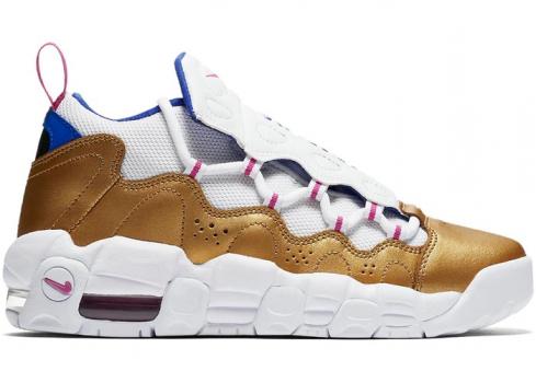 Nike Air More Money White Fuchsia Blast Metallic Gold AH5215-101