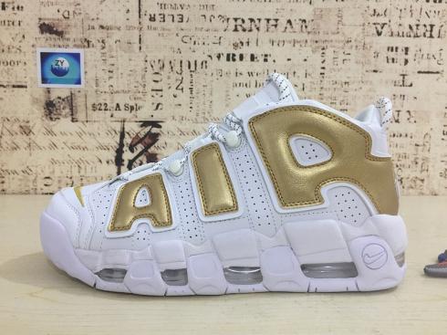 Nike Air More Uptempo Knicks White Gold Sneakers 921948-200