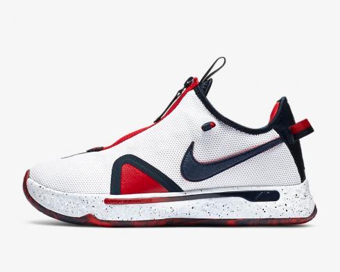 Nike PG 4 USA White Obsidian University Red Black CD5079-101