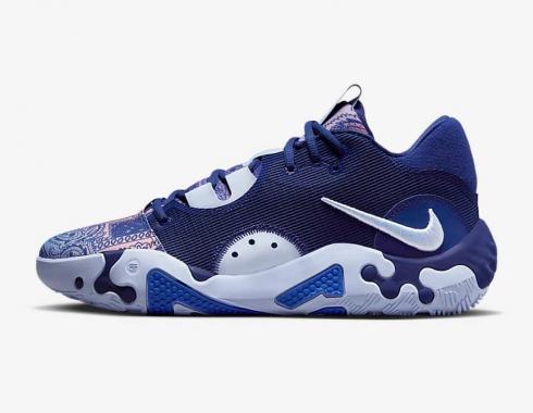 Nike Zoom PG 6 Blue Paisley Light Marine Deep Royal Blue Bleached Coral DH8447-400