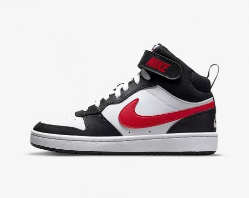 Nike Court Borough Mid 2 White Black University Red Shoes DO5889-161