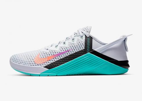 Nike Metcon 6 Football Grey Hyper Jade Flash Crimson AT3160-020