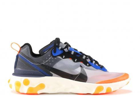 Nike React Element 87 Thunder Blue Total Orange AQ1090-004