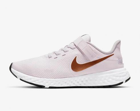 Nike Wmns Revolution 5 FlyEase Light Arctic Pink Black Metallic Copper BQ3212-801