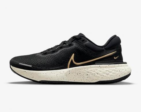 Nike ZoomX Invincible Run FK Flyknit Black Metallic Gold CT2229-004