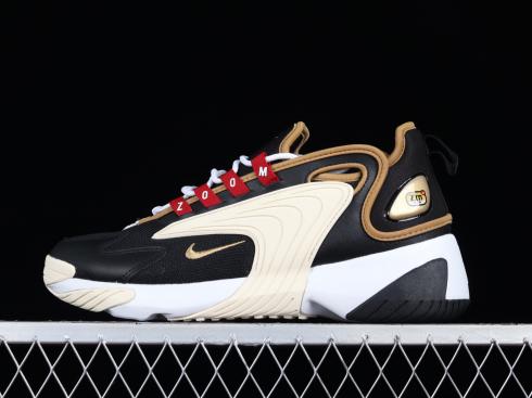 Nike Zoom 2K Icon Clash Black Metallic Gold Sail Gym Red AO0354-005