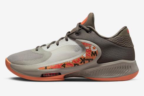 Nike Zoom Freak 4 Letter Bros Ironstone Cobblestone Sail Orange Trance DJ6149-003