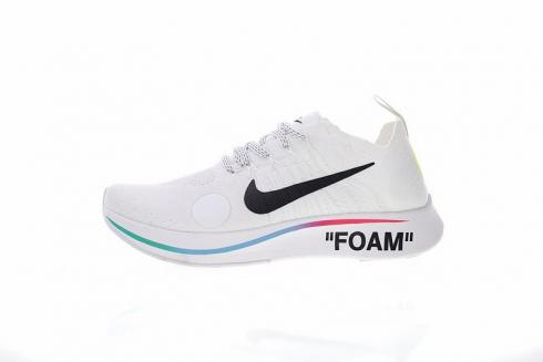 Off White x Nike Zoom Fly Mercurial Flyknit White Black Blue AO2115-100