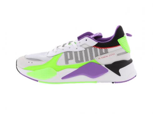 Puma RS-X Bold Fluorescent P White Green Gecko Royal Lilac Mens Shoes 372715-02