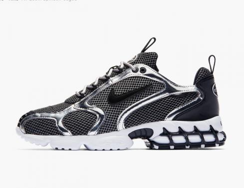 Stussy x Nike Air Zoom Spiridon Caged Pure Platinum Black White CU1854-001