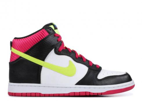 Nike SB Dunk High Volt White Black Fireberry 317982-127