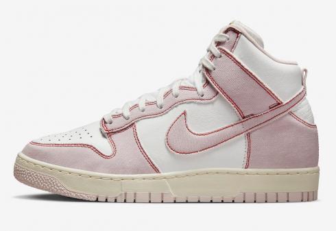 Nike SB Dunk High 1985 Barely Rose Denim Light Pink White Red DQ8799-100