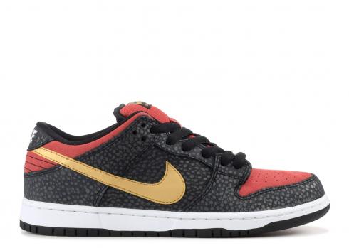 Dunk Low Premium SB Quickstrike Walk Of Fame Light Black Red Gold Metallic 504750-076