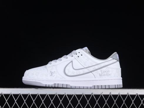 LV x Nike SB Dunk Low White Light Grey Silver XD6188-004