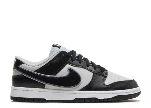 Nike Dunk Low Chenille Swoosh Black Grey Fog Wolf Iron DQ7683-001