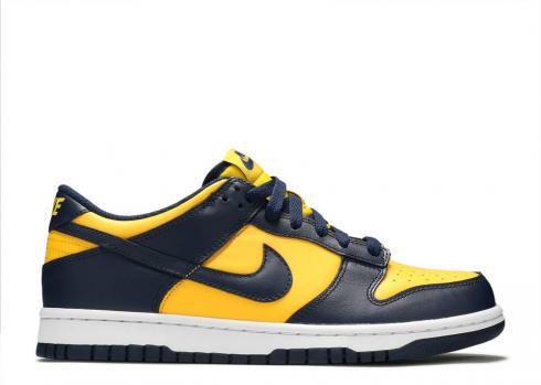 Nike SB Dunk Low Gs Michigan 2021 Maize Midnight Navy Varsity Orange White Total CW1590-700