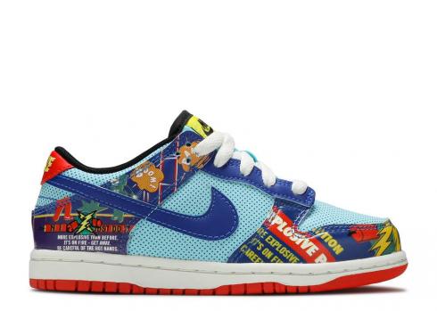 Nike SB Dunk Low Ps Chinese New Year Firecracker Blue Copa Sail Hyper Chile Red DD8479-446