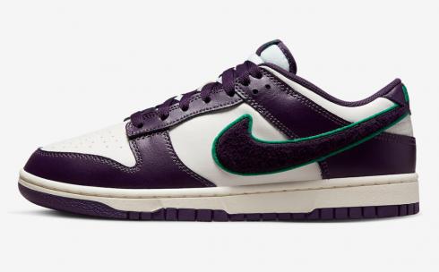 Nike SB Dunk Low Chenille Swoosh Sail Grand Purple Neptune Green DQ7683-100